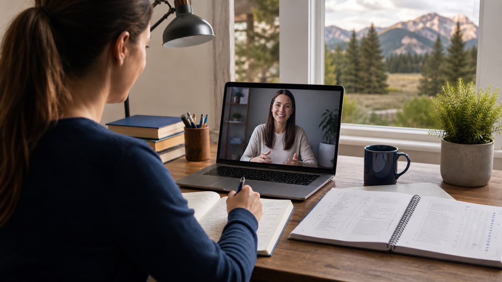 Montana teacher preparing online for a Praxis exam with a tutor